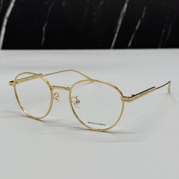 NEW BOTTEGA VENETA BV1016OA 002 ROUND GOLD UNISEX EYEGLASSES BOTTEGA VENETA - Picture 4 of 10